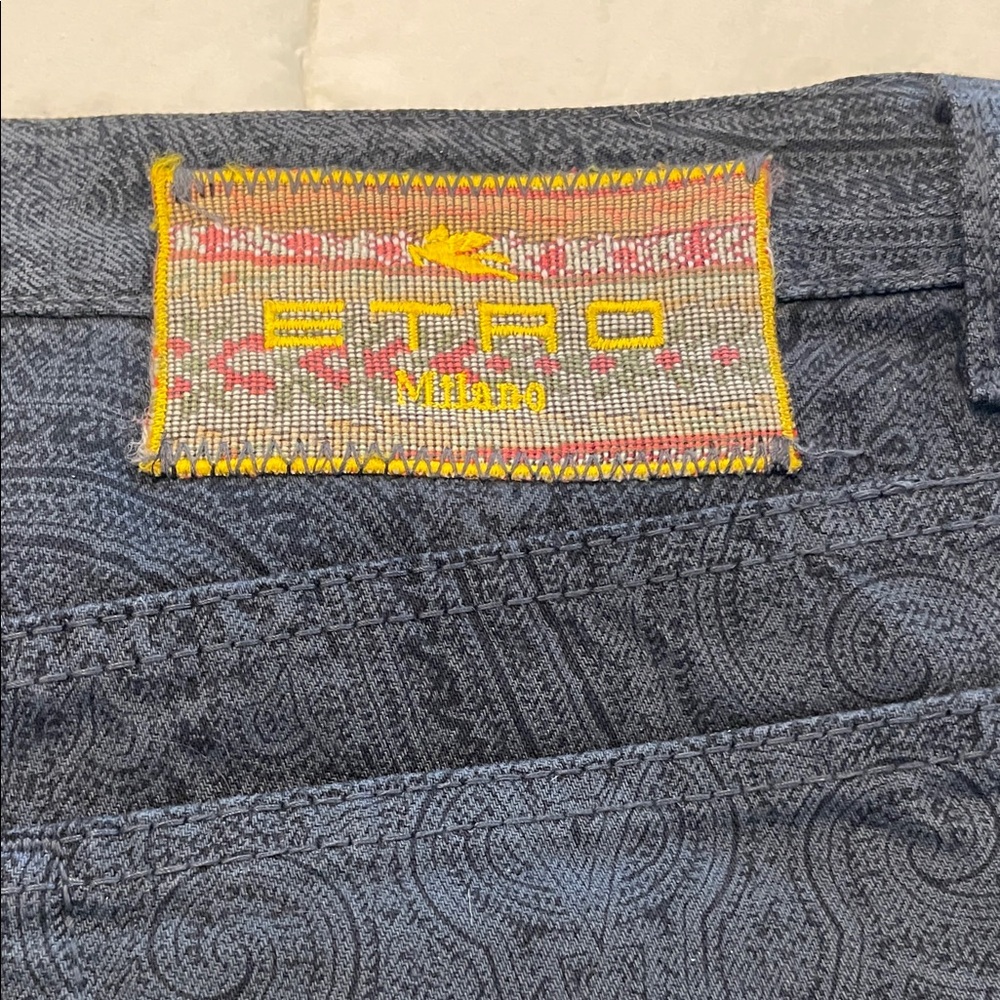 Etro Dark Blue Paisley Jeans - Picture 4 of 7